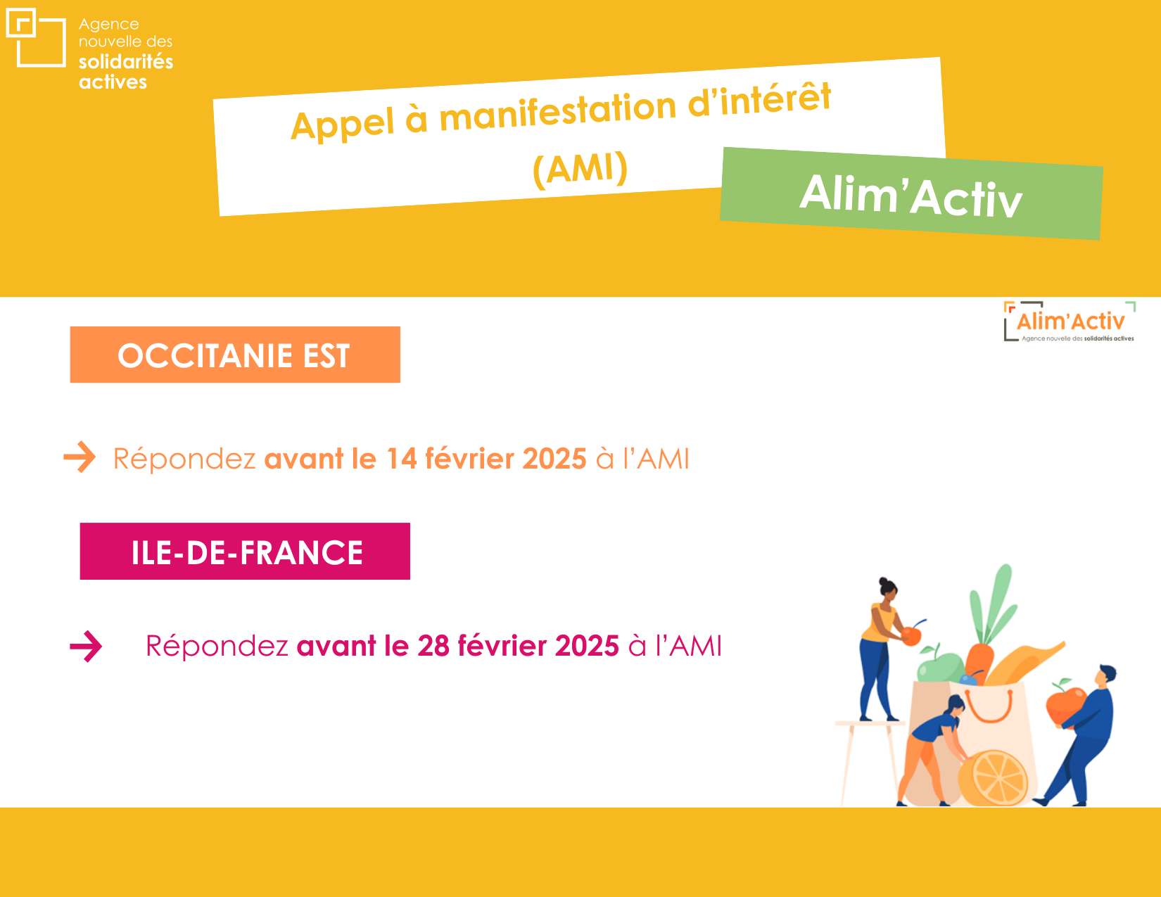 Alim'Activ Occitanie 14/02 Ile-de-France 28/02